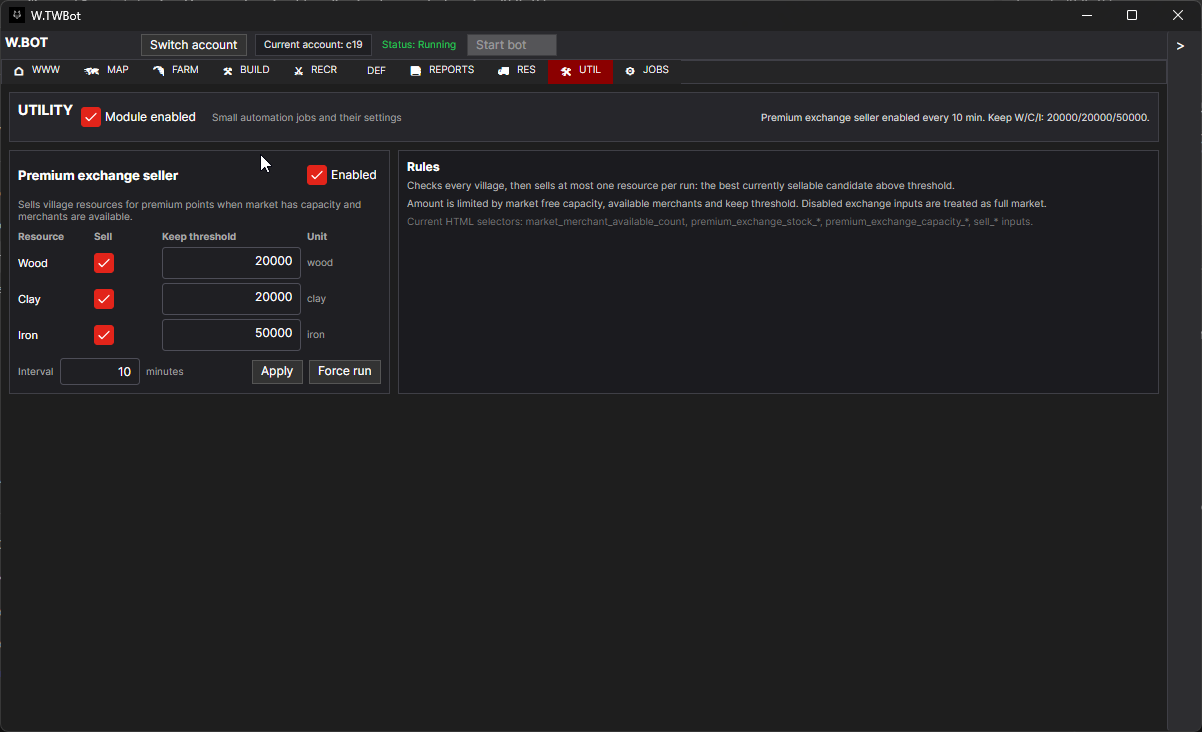 TW Automator additional tools screenshot